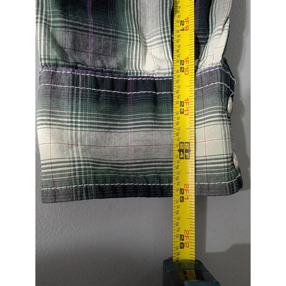 Larry Mahan Cowboy Collection Pearl Snap Shirt, Green Plaid, Large, Western,... - Picture 4 of 8